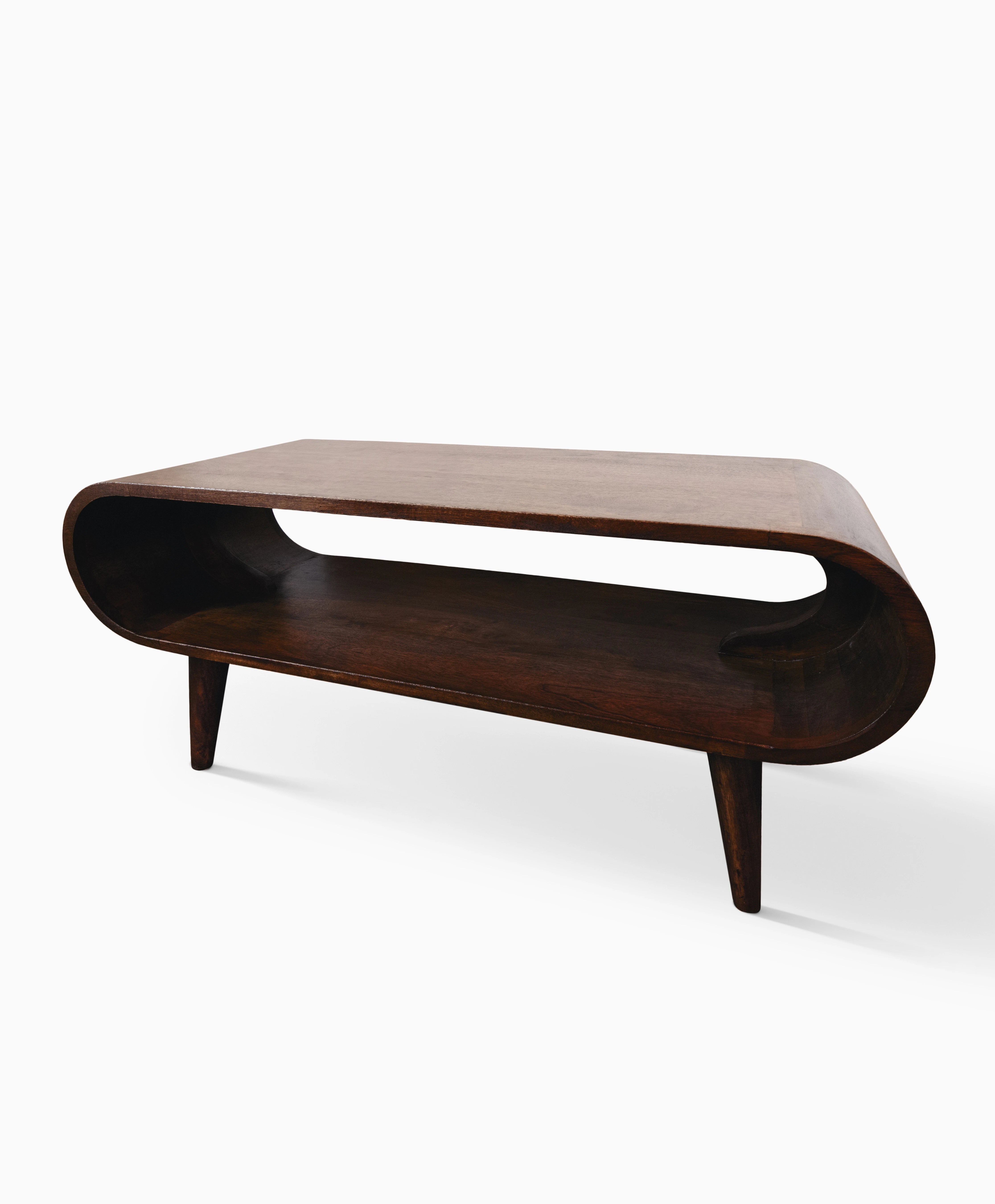 Eco-friendly custom coffee table with dark wood