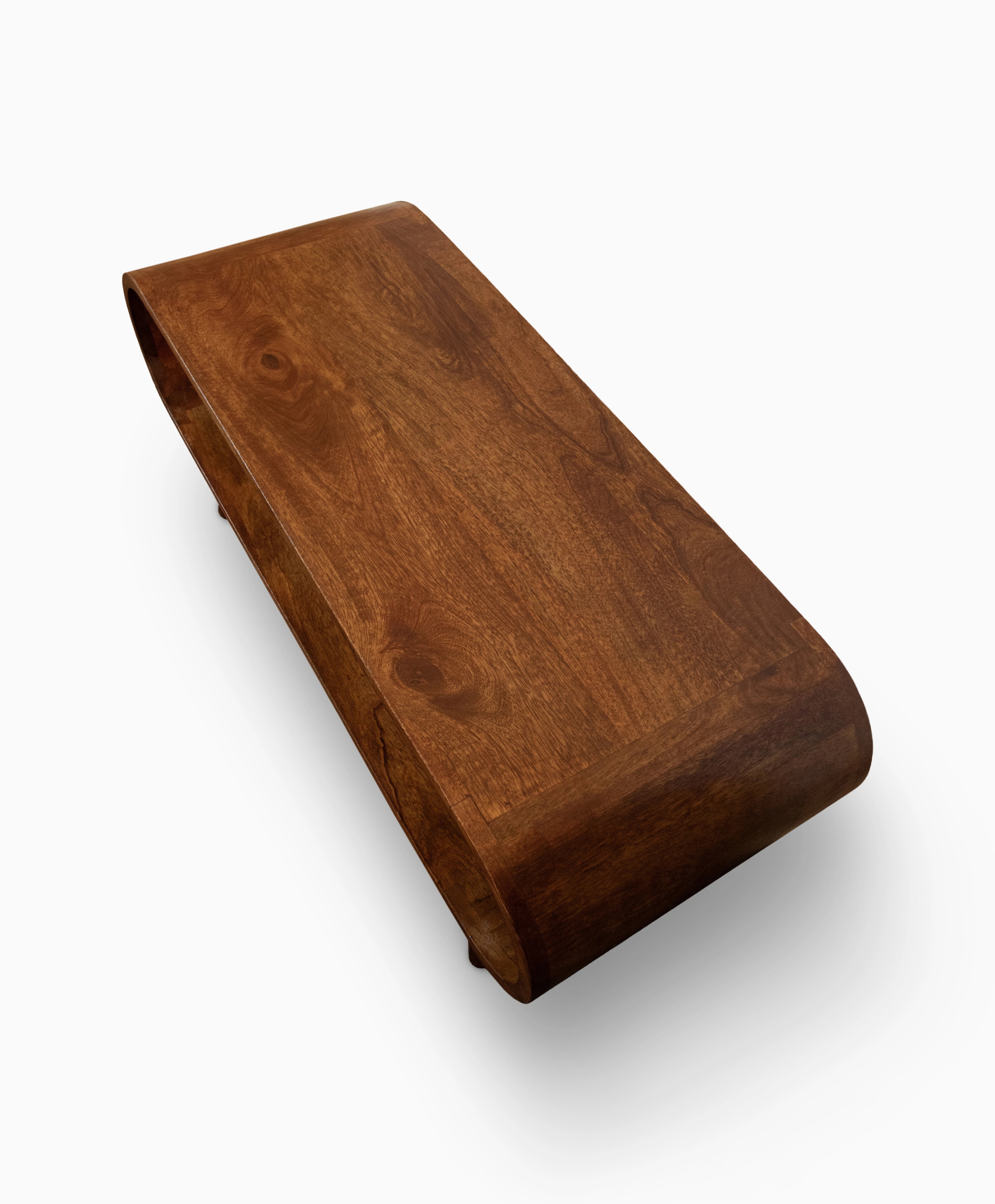 Handmade oval coffee table with modern retro styling