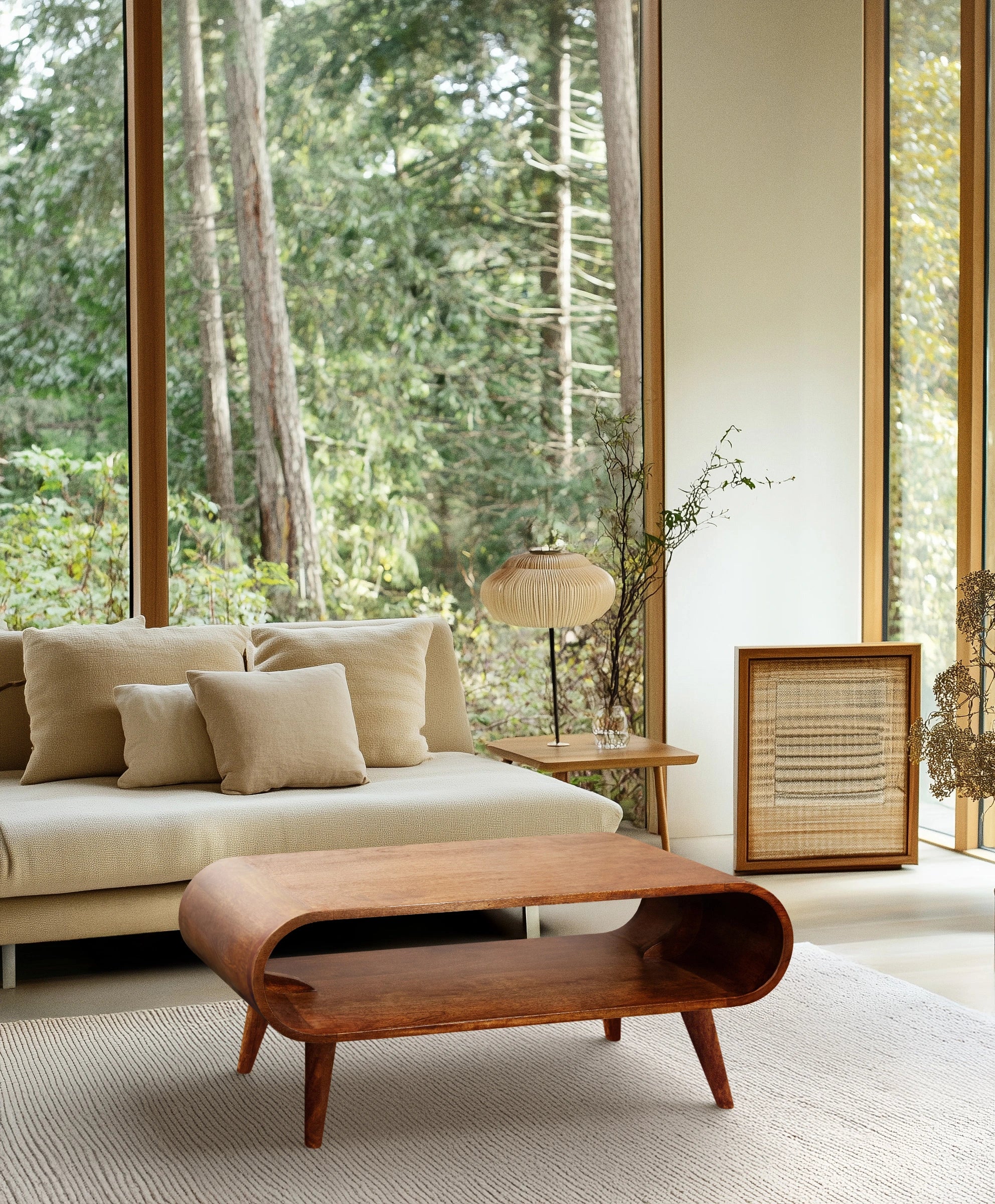 Handmade wooden coffee table with eco-safe finish