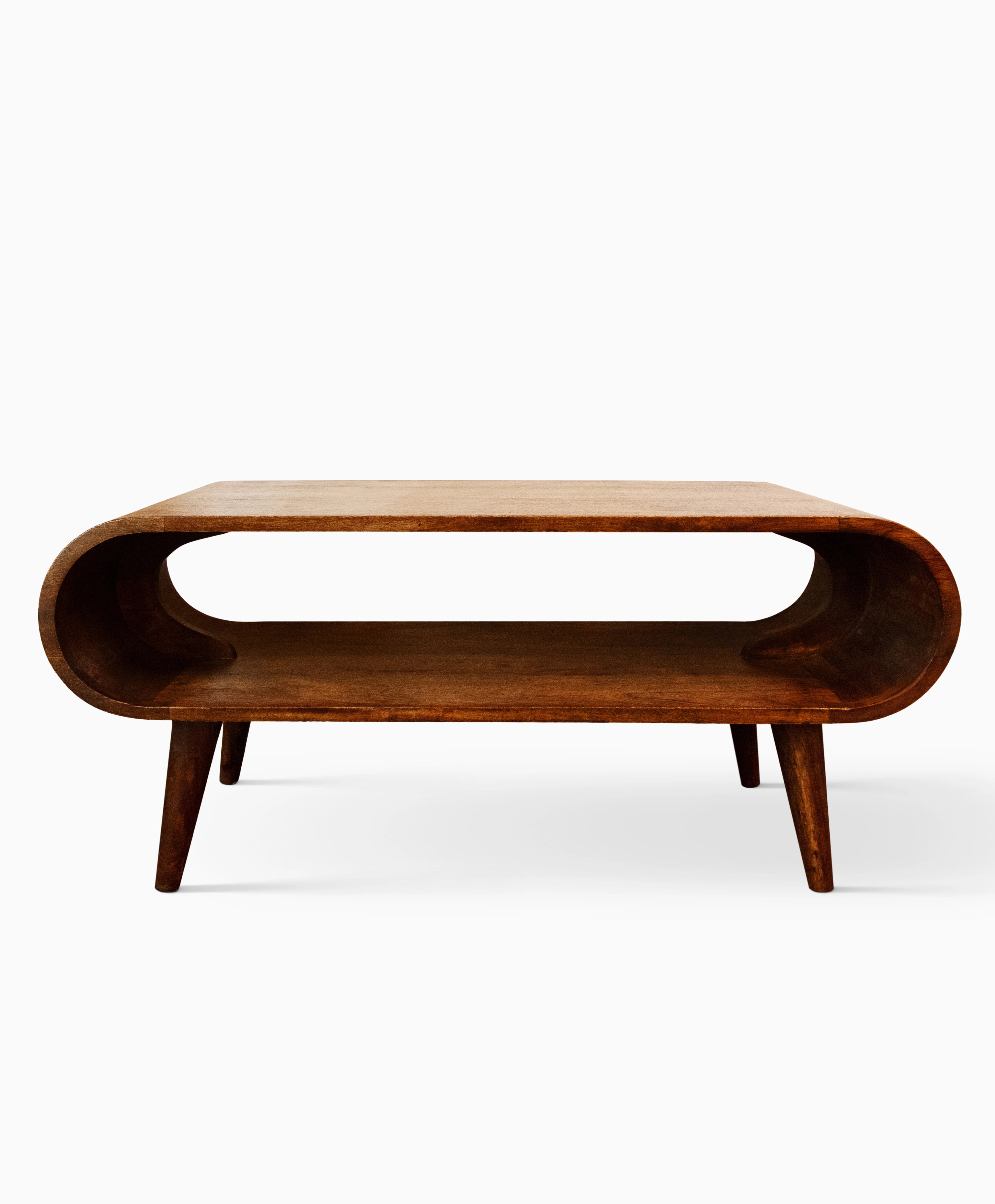 Oval mango wood coffee table with a sustainable story