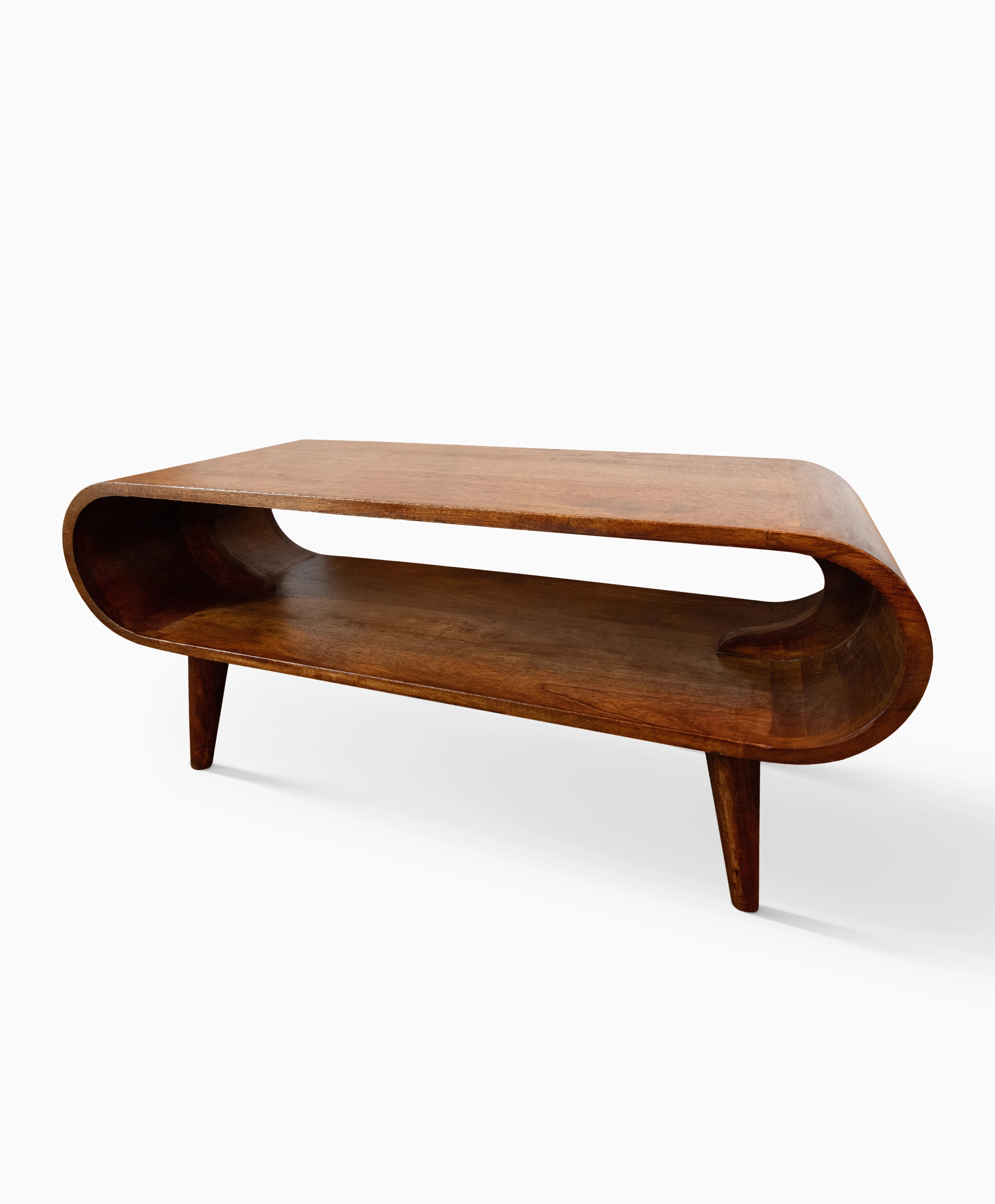 Personalized MCM coffee table with natural wood texture