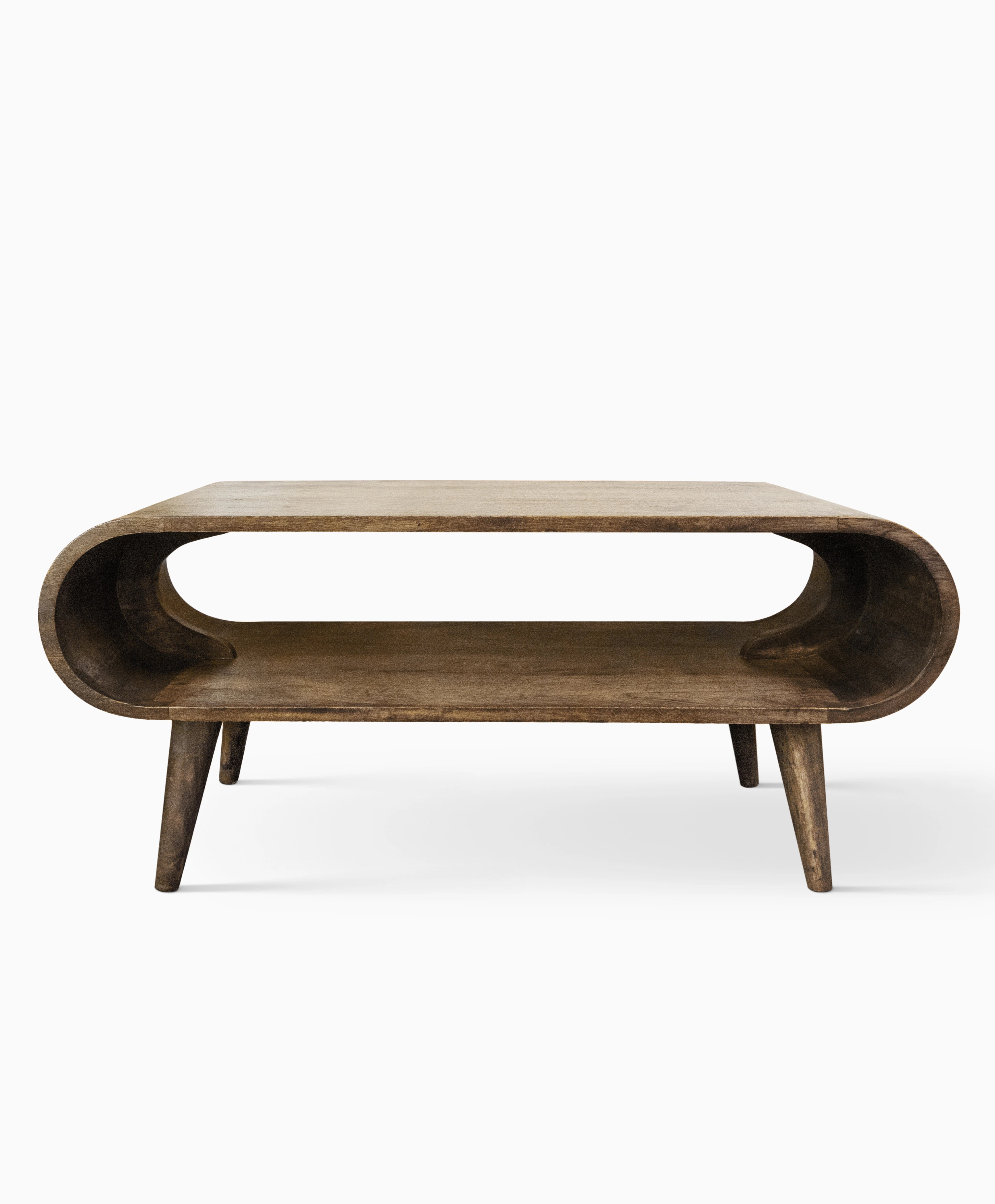 Retro wooden coffee table with storage