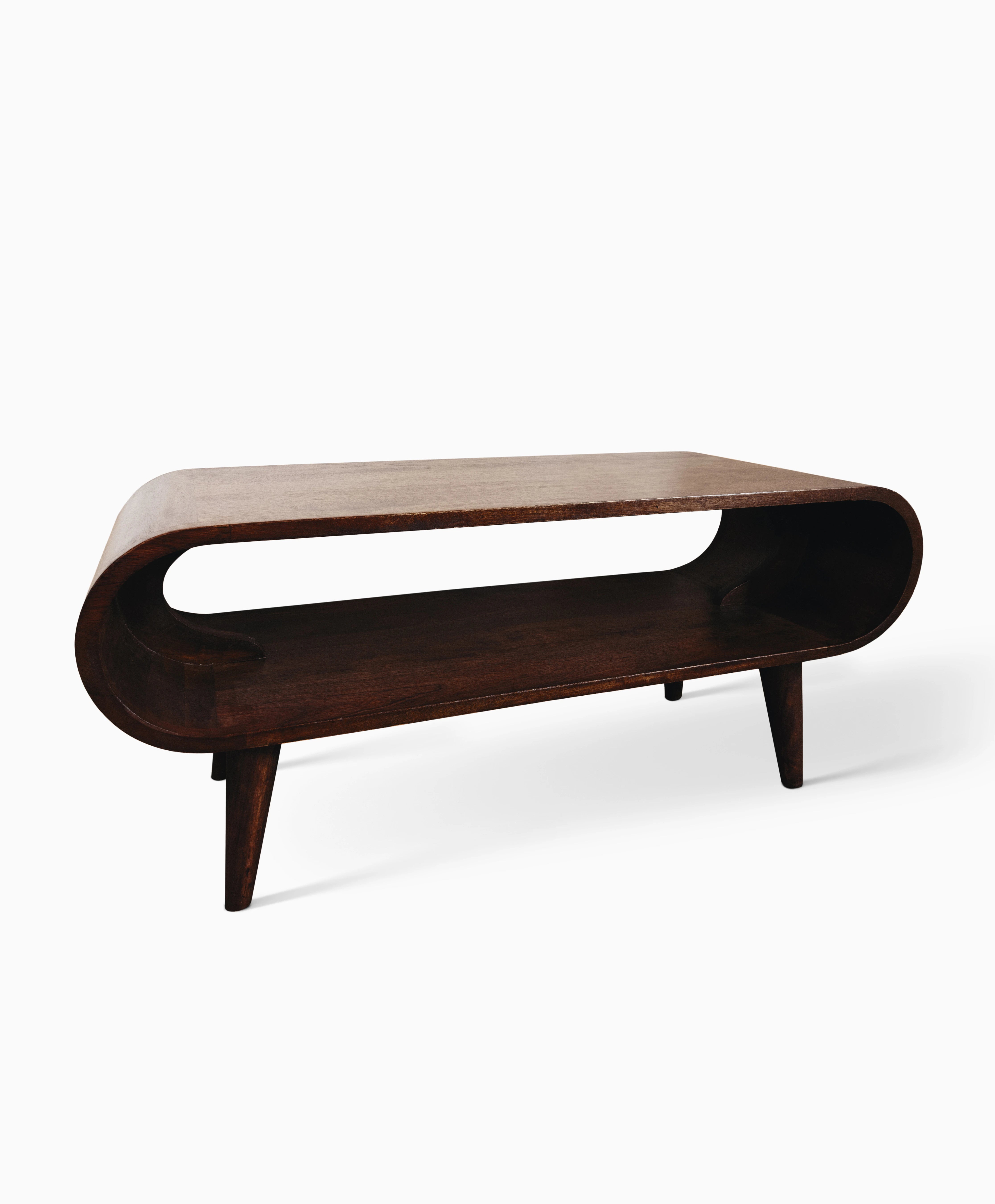 mid century modern walnut coffee table